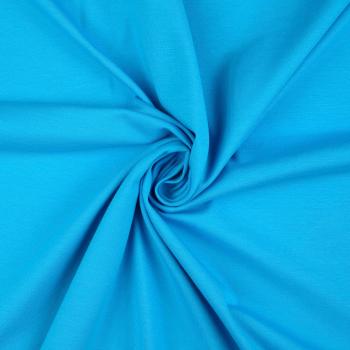 60 cm Reststück Wintersweat - Stretch Sweatshirt Uni Azur